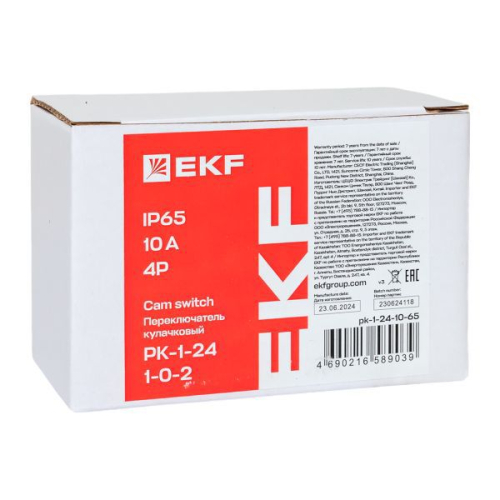 Переключатель кулачковый ПК-1-24 4п 10А "1-0-2" IP65 EKF pk-1-24-10-65