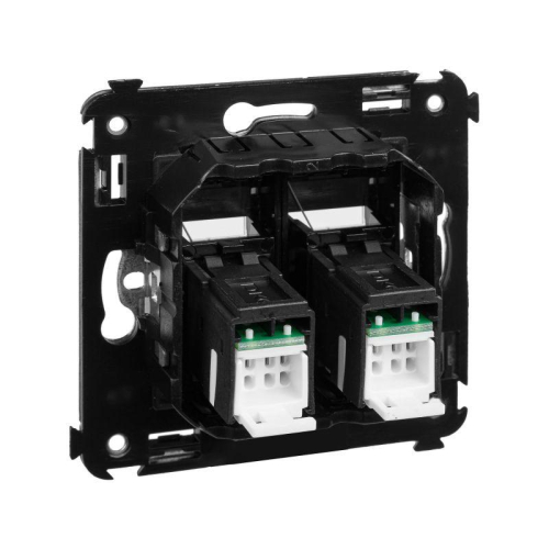 Розетка компьютерная 2-м СП Avanti "Черный матовый" RJ45 кат.5E DKC 4412464