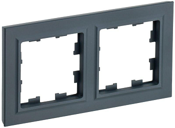 Рамка 2-м BRITE РУ-2-БрГ графит IEK BR-M22-K53