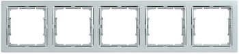 Рамка 5-м BOLERO Q1 РУ-5-БС квадрат. серебр. IEK EMB52-K23-Q1