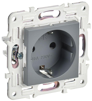 Розетка SKANDY 16А с заземл. защ. шторки SK-R04Gr сер. IEK SK-R14-16-K03