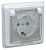 Розетка 1-м СП Вега РСбш10-3-ВБ 16А IP44 с заземл. защ. шторки с крышкой бел. GENERICA ERV16-K01-16-DM