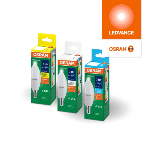 Лампа светодиодная LED G4 Value LVCLB75 10W/940 CRI95 10Вт 4000К 1000лм свеча матов. E14 170-250В OSRAM 4058075579187