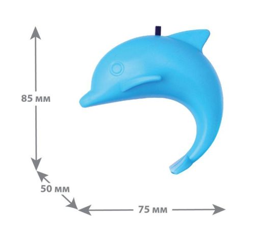 Светильник светодиодный NL-181 "Дельфин" 220В ночник с выкл. голуб. Camelion 12537