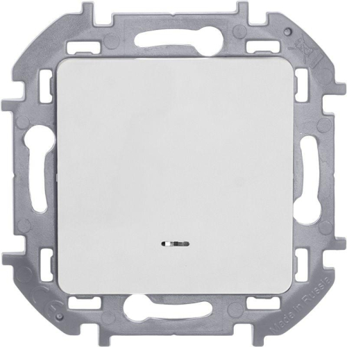 Переключатель 1-кл. Inspiria 10А IP20 250В 10AX с подсветкой/индикацией механизм бел. IEK 673660