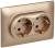 Розетка 2-м SKANDY 16А с заземл. защ. шторки в сборе SK-R07Sa песочн. IEK SK-R24-16-K98-F