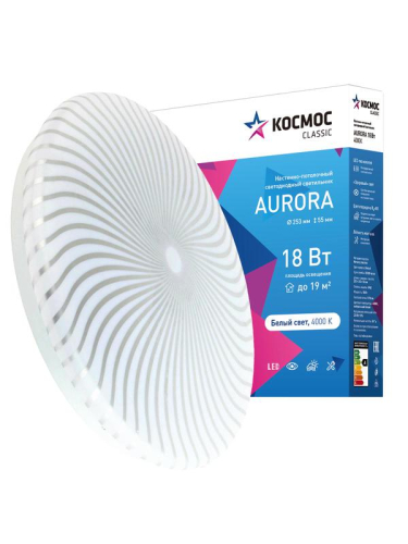 Светильник светодиодный Classic AURORA 18Вт 230В 4000К 1170лм 253х55мм настенно-потолочный КОСМОС KCAuro18W_4000