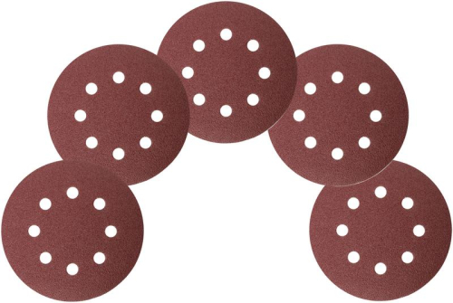 Круг шлифовальный с отверстиями (липучка) алюм./оксид 125мм Р 80 (уп.5шт) FIT 39664