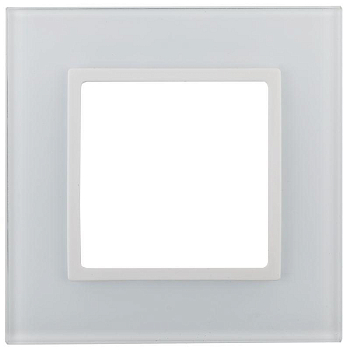 Рамка 1-м 14-5101-01 стекло Elegance бел.+бел. Эра Б0059166