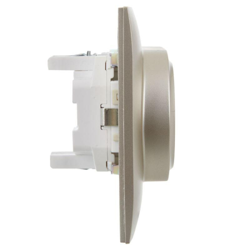 Розетка 2-м SKANDY 16А с заземл. защ. шторки в сборе SK-R07Sh шампань IEK SK-R24-16-K37-F