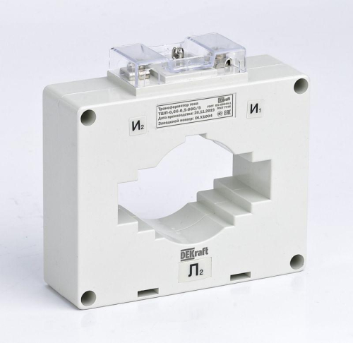 Трансформатор тока ТШП-0.66 0.5 800/5 10В.А d100мм DEKraft 50149DEK