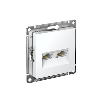 Розетка компьютерная 2-м AtlasDesign RJ45 кат.6A механизм бел. SE ATN000188