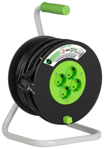 Удлинитель на пластик. катушке 4х40м с заземл. KAT-3x1.5-40m Greenline ПВС 3х1.5 Эра Б0065132