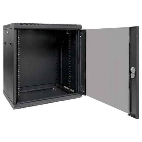 Шкаф настенный 19дюйм TERACOM PRO 12U 600х450мм дверь стеклянная с замком-ручкой черн. EKF TRP-WLL-1264-40B