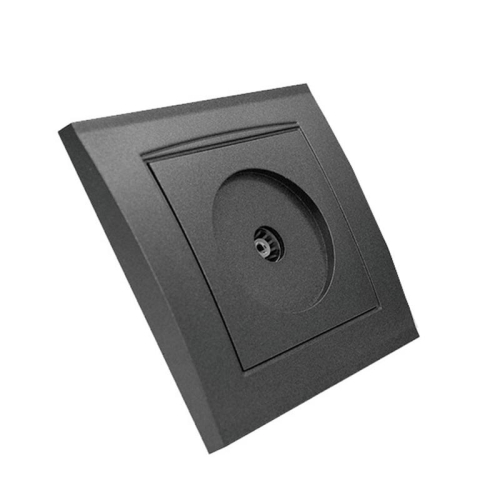 Розетка телевизионная TV 1-м СП Бриллиант в сборе графит Universal 7947571-Gr