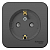 Розетка 1-м ОП Blanca 16А IP20 250В с заземл. защ. шторки с изолир. пластиной (компакт) антрацит SE BLNRA111116