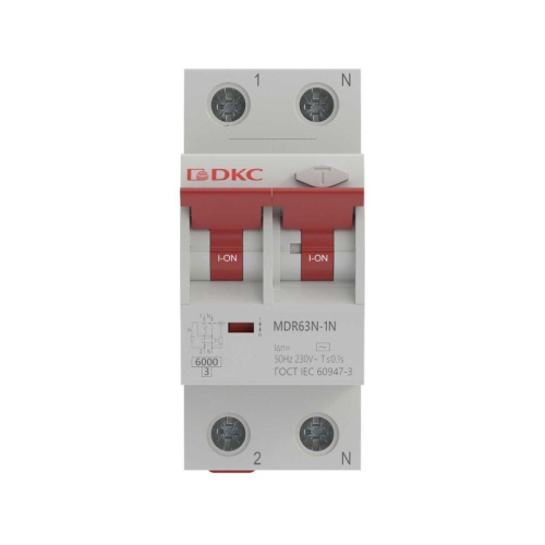 Выключатель автоматический дифференциального тока 2п (1P+N) C 20А 30мА тип A 6кА MDR63N YON MDR63N-1N2C20-A