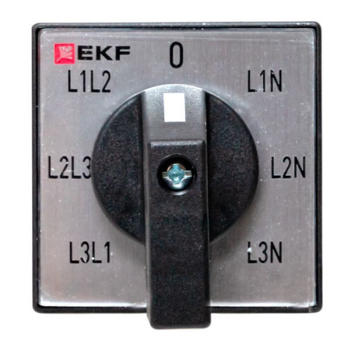 Переключатель кулачковый ПК-1-64 10А для вольтметра IP65 EKF pk-1-64-10-65