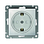 Розетка 1-м СП Афина 16А IP20 с заземл. защ. шторки механизм серебр. Universal A0049-S