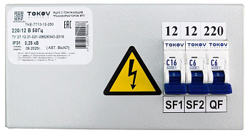 Ящик с понижающим трансформатором ЯТП 0.25 230/24 (3 авт. выкл.) IP31 TOKOV ELECTRIC TKE-TT13-24-250