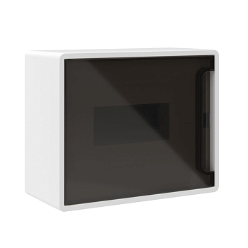 Щиток 8 мод. настенный FRAME с тонированной дверцей с 2 шинами PEN на 6 и 8 отв. бел. DKC F08W1WD