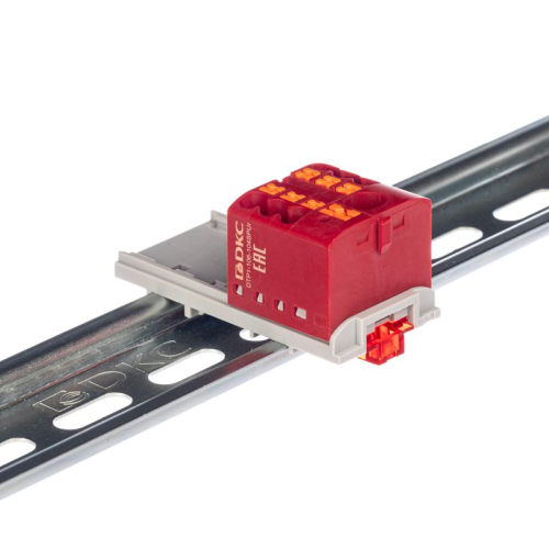 Блок распределительный зажим push-in 1 ввод 6кв.мм 6 точек подключения 2.5кв.мм красн. DKC DTP1-106-104SPUR