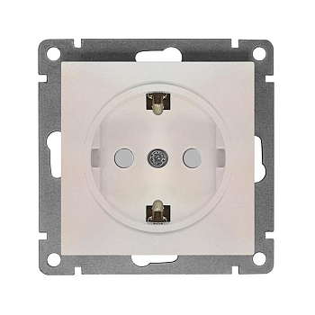 Розетка 1-м СП Афина 16А IP20 с заземл. защ. шторки механизм жемчуж. Universal A0049-OBr