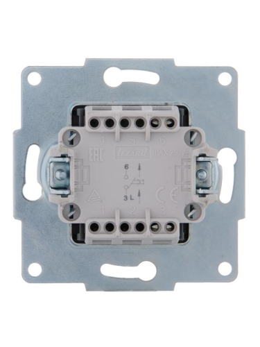 Механизм кнопки звонка 1-кл. 1п СП Karina 10А IP20 бел. LEZARD 707-0288-103