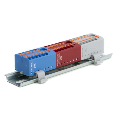 Блок распределительный зажим push-in 1 ввод 6кв.мм 12 точек подключения 25кв.мм красн. DKC DTP1-112-104SPUR