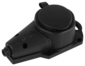 Колодка 1-м с заземл. 16A IP44 KX-1e-B-IP44 каучук. черн. Эра Б0068402