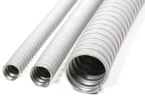 Металлорукав в ПВХ изоляции МРПИ НГ 15 d15мм без протяжки сер. (уп.50м) ГОФРОМАТИК zeta41911