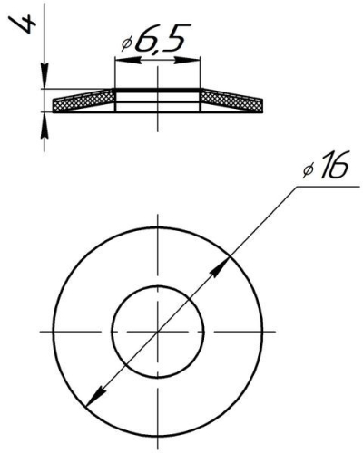 Шайба EPDM для кровельных саморезов 6.3х16мм EKF shkr6.3x16