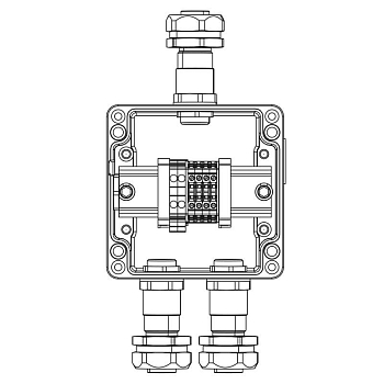 Коробка клеммная взрывозащ. TBE-A-12-(2xCBC.2-2xCBC.2(i)-2xTEO.2)-2xKAEPM2MHK-20(A)-1xKAEPM2MHK-20(C)1Ex e IIC Т5Gb / Ex tb IIIC T95град.C Db IP66 алюм. DKC 1201.121.22.11C