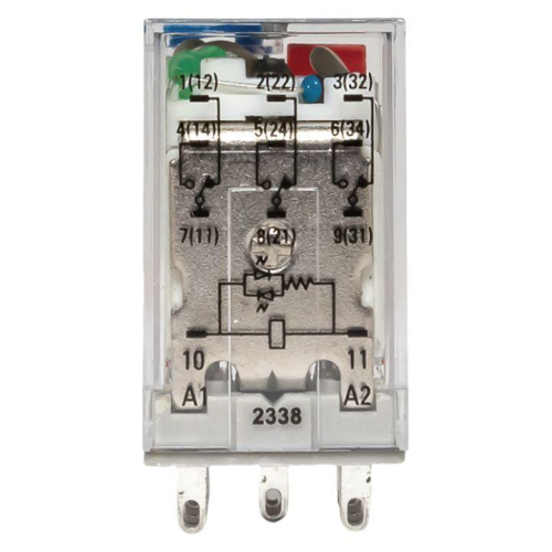Реле промежуточное с кнопкой и мех. индикацией RPAt 22/3 10A 110В DC AVERES EKF rpat-22-3-110DC