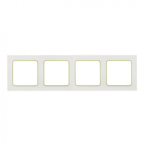Рамка 4-м Стокгольм бел. с линией цвета зел. PROxima EKF EAM-G-303-10