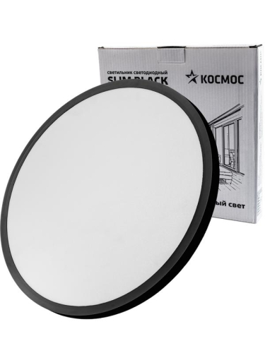 Светильник светодиодный SLIM BLACK 48Вт 4500К IP40 3480лм 230В 500х25мм КОСМОС KSlim48w_B4500K