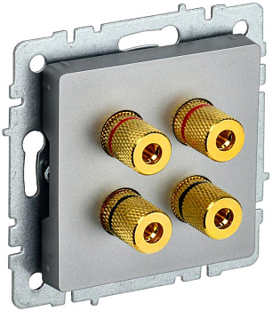 Аудиорозетка 4-м BRITE РА10-БрС механизм сталь IEK BR-S40-K46