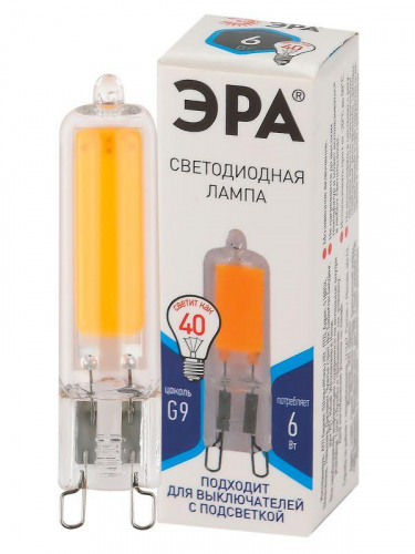 Лампа светодиодная STD LED JCD-6W-GL-840-G9 JCD 6Вт капсульная 4000К нейтр. бел. G9 Эра Б0049086