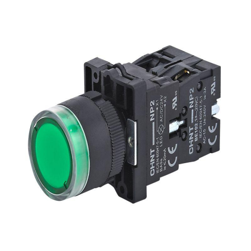 Кнопка управления NP2-EW3365 1НО+1НЗ AC/DC 230В (LED) IP40 зел. (R) CHINT 575718