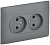Розетка 2-м SKANDY 10А без заземл. защ. шторки в сборе SK-R09Gr сер. IEK SK-R23-10-K03-F