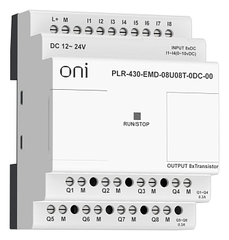 Модуль расширения входов выходов ПЛК 430 4 DI 4 UI (0-10В/DI) 8 TO 24В DC ONI PLR-430-EMD-08U08T-0DC-00
