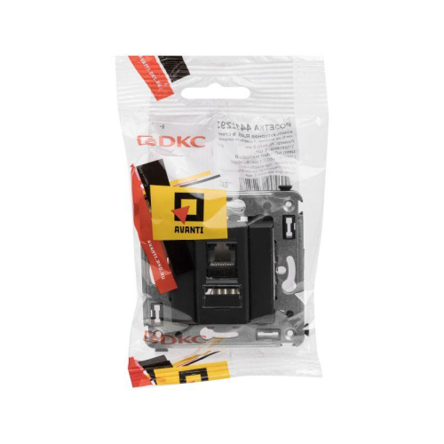 Розетка компьютерная 1-м СП Avanti "Черный матовый" RJ45 кат.6 DKC 4412293