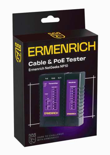 Тестер кабельный NetGeeks NP10 фиолет. Ermenrich 85300