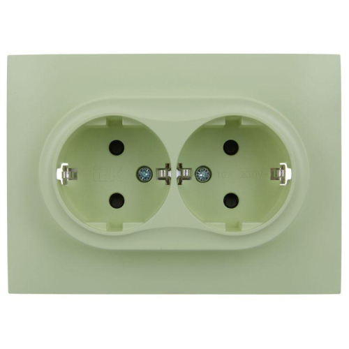 Розетка 2-м SKANDY 16А с заземл. защ. шторки в сборе SK-R07G мятный IEK SK-R24-16-K06-F
