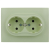 Розетка 2-м SKANDY 16А с заземл. защ. шторки в сборе SK-R07G мятный IEK SK-R24-16-K06-F
