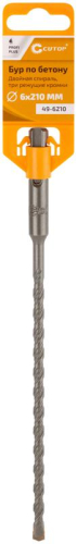Бур по бетону Profi Plus двойн. спираль три пылеотводящие кромки 6х210мм Cutop 49-6210