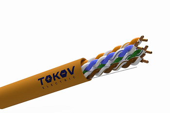Кабель витая пара U/UTP 4х2х24AWG(0.52мм) кат.5E нг(А)-HF (LSZH) indoor Fluke tested 305м (м) PRO TOKOV ELECTRIC TKP-C06-U42-5E-RU-LSZH