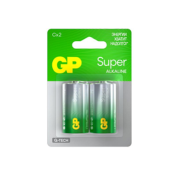 Элемент питания алкалиновый C/LR14 1.5В Super Alkaline G-Tech 14AA21-2CRSBC2 20/160 (блист.2шт) GP 1226