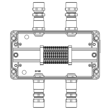 Коробка взрывозащищенная клеммная из алюминия TBE-A-14-(12xCBC.2)-2xKA2MHK(A)-2xKA2MHK(C)1Ex e IIC Т5 Gb / Ex tb IIIC T95град.C Db IP66 DKC 1201.141.22.1240