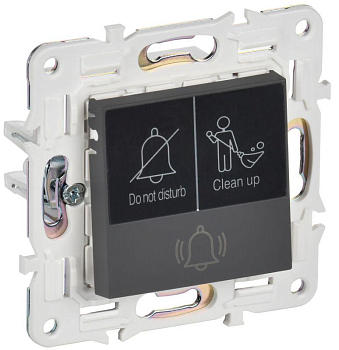 Кнопка звонка SKANDY 10А SK-V17G для отелей с индикацией графит IEK SK-V14-2-10-K53